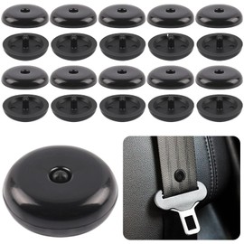 10 Sets Universal Seatbelt Stopper Kit, Snap-on Seat Belt Button Stopper Plastic Seatbelt Buckle Stopper Button Prevent Seatbelt Clip from Sliding Down No Welding Required (Black/10PCS)