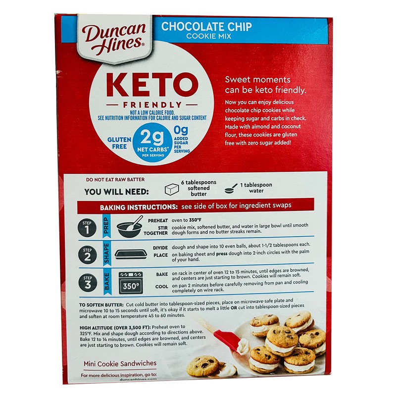 Duncan Hines Keto Friendly Chocolate Chip Cookie Mix, 8.8 oz
