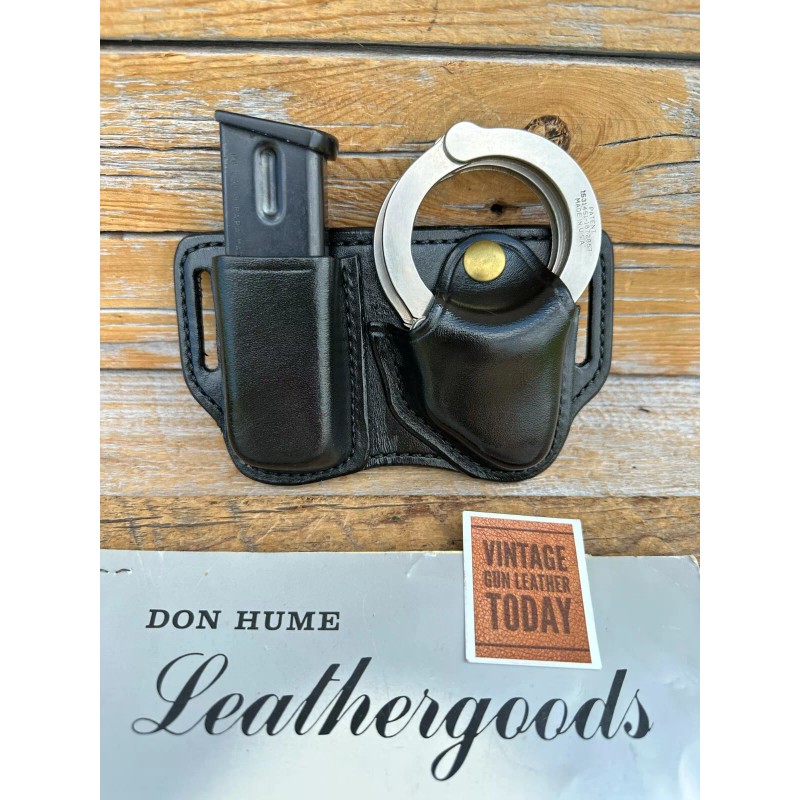 Don Hume Black Leather 100B Magazine Carrier Chain Handcuff Cuff