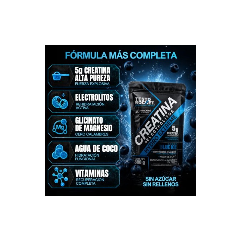 Creatina Monohidratada Micronizada Electrolitos Magnesio Potasio Vitaminas Agua Coco Creatine