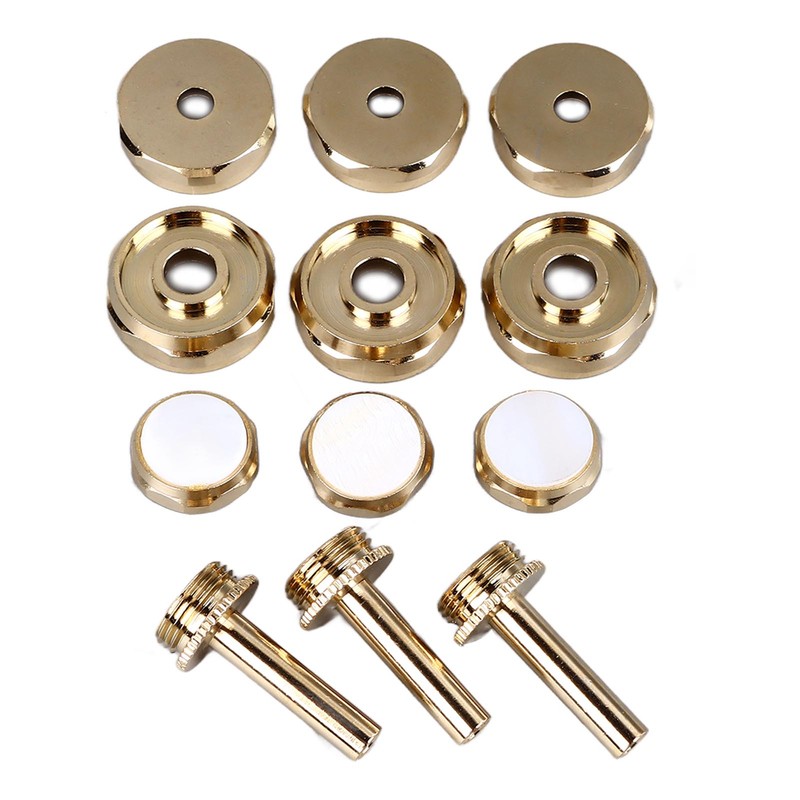 12Pcs Trumpet Accessories Metal Upper and Lower Covers Buttons Connecting