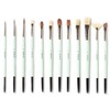 12 pcs Professional Paint Brush Set, Natural Hog Hair and