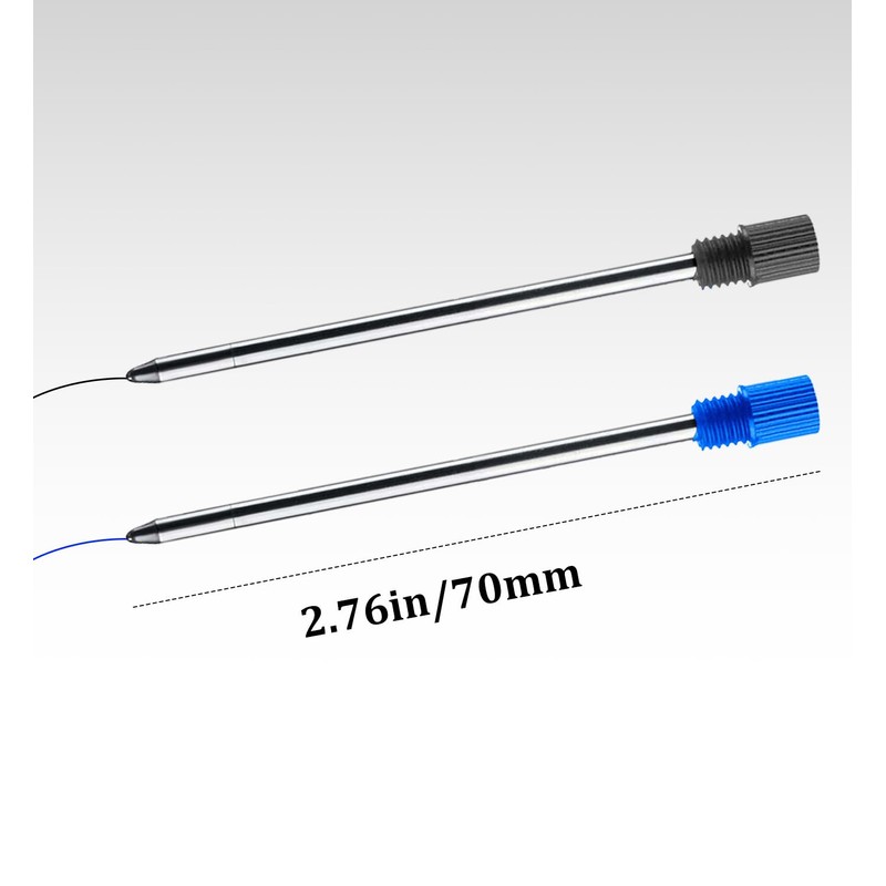 Blue Ink Refills (10 Pcs), Replaceable Pen Refills, 2.75 inch