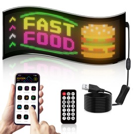 Devil's Eyes Light for Cars - Windshield Eyes Animated LED, 10.62''X4.72'' Howdot Double Row Programmable LED Sign for Car, Scrolling Matrix Panel Remote APP Control for Fathers Day Gift