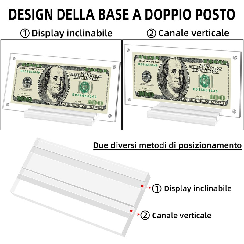 Cornice per banconote da un dollaro, porta banconote da un