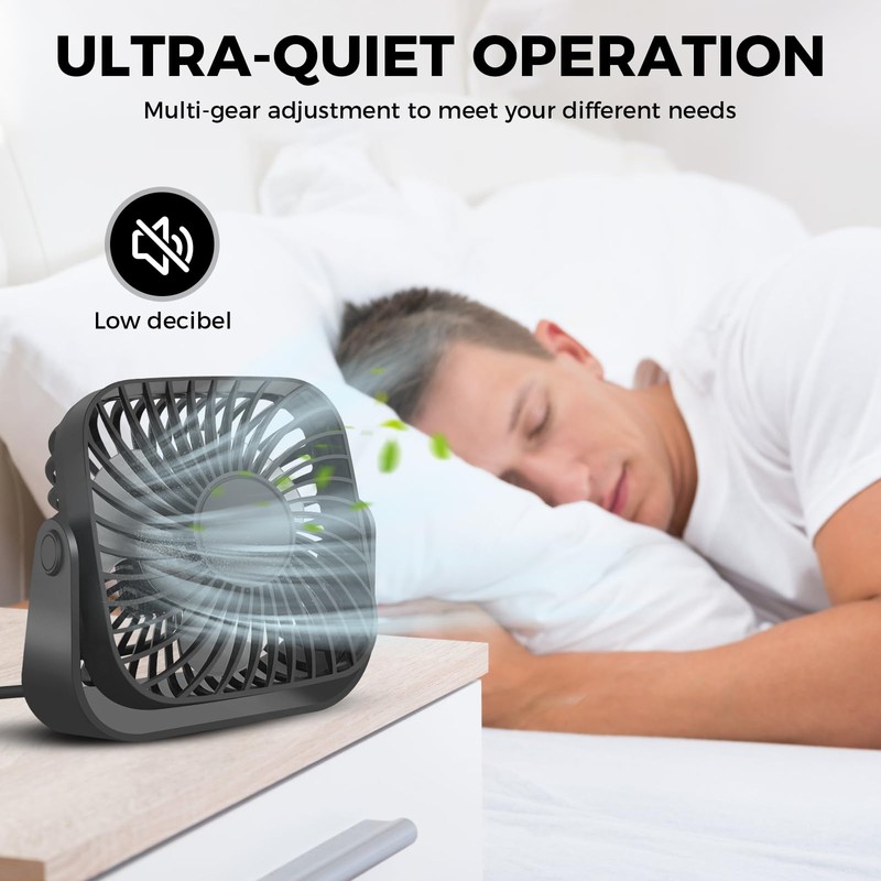 Jsdoin USB Fan USB Desk Small Desktop Cooling Mini Personal,