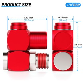 TAILONZ PNEUMATIC Blue 1/4 Inch Air Tool Swivel 360 Degree Swivel Air Hose Connector Industrial Rotatable Portable Air Tool Adapter (Pack of 2)