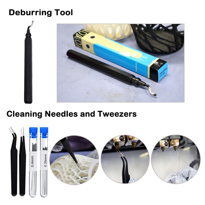 3D Printer Tool Kit, 3D Post-Processing Accessories with Hand Drill,