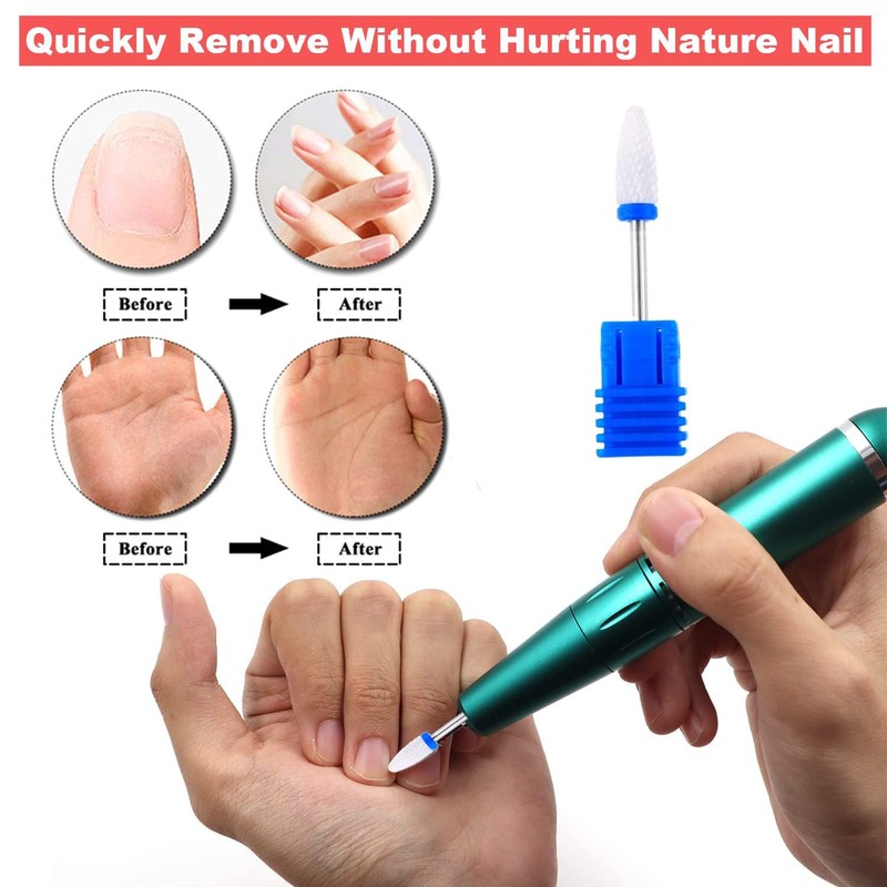 2Pcs Nail Drill Bit Medium Grit Ceramic Drill Bit Corn