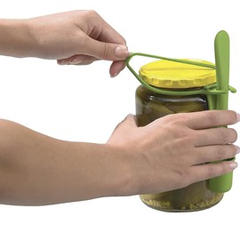 2 Pack - Pickle and Olive Jar Lifter Tongs, Pickle Fork, Cool Kitchen Gadgets, Green Plastic Handle, Set of 2