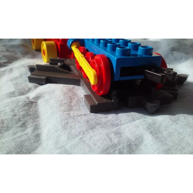 Duplo Compatible Custom Train Track Cross piece Compatible to Duplo