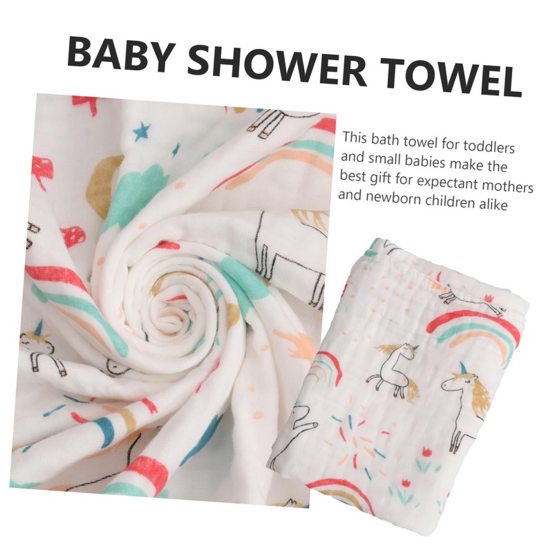 CORHAD Pure Cotton Bath Towel Muslin Towel for Newborns Lightweight