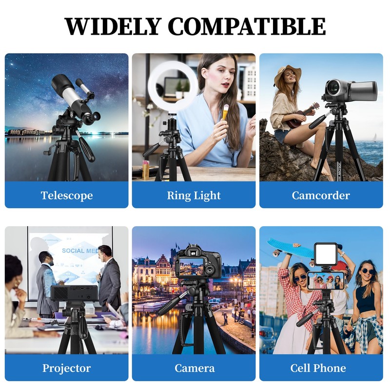 JOILCAN Tripod Camera Tripods, 74" Tripod for Camera Phone Video
