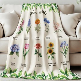 GLOBLELAND Christian Scriptures Flowers Throw 59×51 inch Sunflowers Roses Soft Cozy Flannel Blanket Tulips Hydrangeas Washable Fuzzy Throw Blanket for Home Office Room Bed Sofa Chair Gift