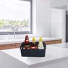 Sandmovie Plastic Weave Storage Baskets for Kitchen Bathroom, Navy Blue,