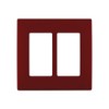 Leviton Renu Two-Gang Screwless Snap-On Wallplate, REWP2-RE, Red Delicious