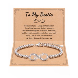 Aunis Best Friend Jewelry Gifts, Infinity Love Bracelet for Best Friend Bestie Friendship Gifts for Women Christmas Birthday