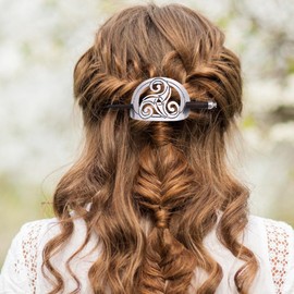 Celtic Hair Clip for Women, Vintage Nordic Viking Knot Hair Barrettes Slide Pins with Wooden Stick for Girl Long Hair 2Pcs (5.51 * 1.96 * 1.18in)