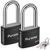 Puroma 2 Pack Keyed Padlock with 3 Keys Alike, 1.8