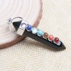 Acxico 1Pcs Black Tourmaline Protection 7 Chakra Pendant Real Crystal