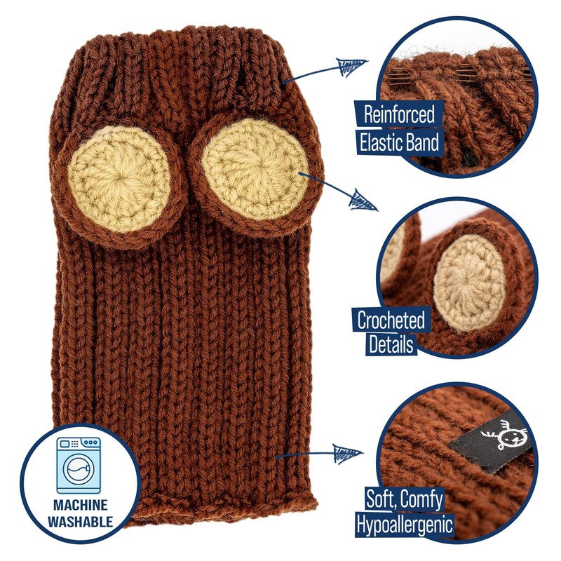 Zoo Snoods Grizzly Bear Costume - Warm Knit Dog Snood