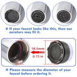 Faucet Aerator M18.5, WeeVeni 6PCS Aerator Replacement for Sink Faucet Flow Restrictor, Kitchen Bathroom Sink Aerators with Key Removal Wrench Tool