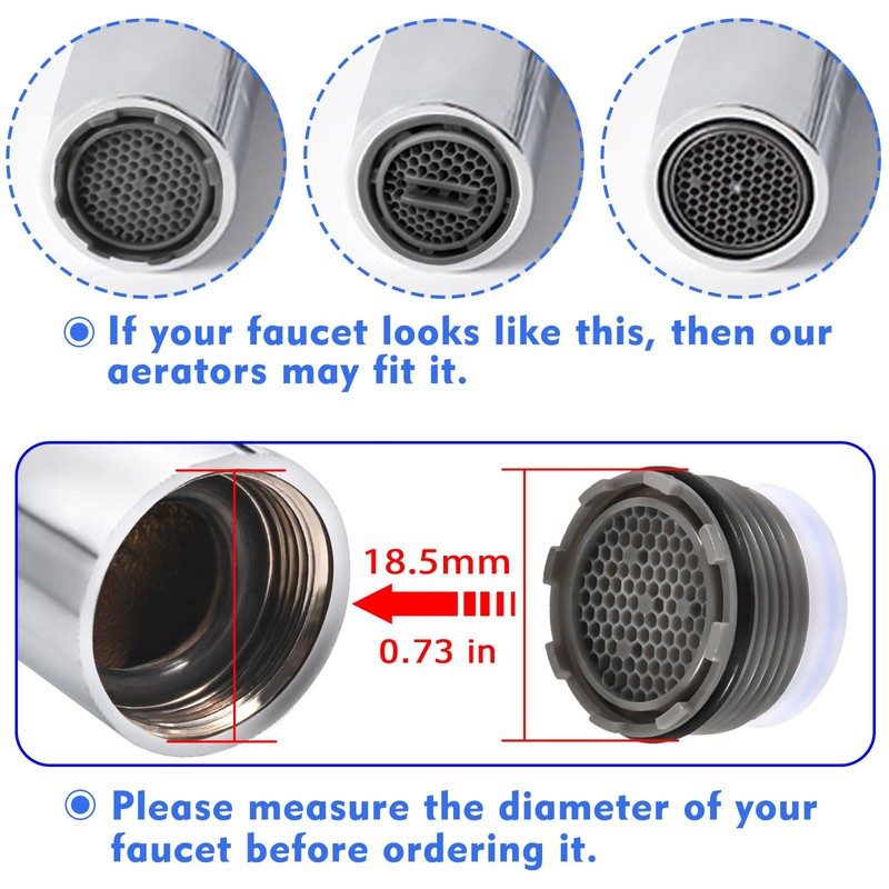 Faucet Aerator M18.5, WeeVeni 6PCS Aerator Replacement for Sink Faucet