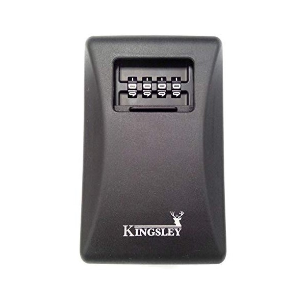 Kingsley Key Realtor Lock Box - Guard-a-Key, Secure Weatherproof Key Box Wall Mount for Indoors and Outdoors, 4 Digit Resettable Combination Code, Large Capacity for Storing Spare Keys