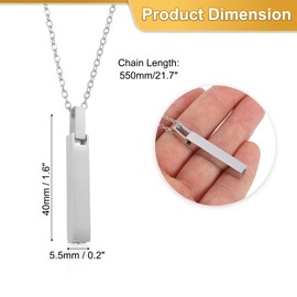 sourcing map Cube Cremation Necklace for Ashes, Urn Ash Memorial Cremation Necklaces Waterproof Keepsake Pendant with Funnel Kit for Ashes of Loved Ones, Pet (Silver Tone)