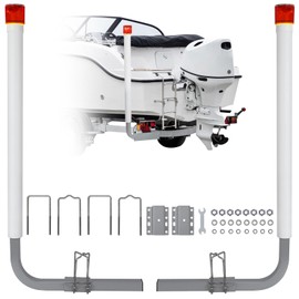 2PCS Rustproof Galvanized Steel Trailer Guide with Light, Boat Trailer Guide, 40" Adjustable Design Trailer Guide Poles, Trailer Guides with PVC Pipes