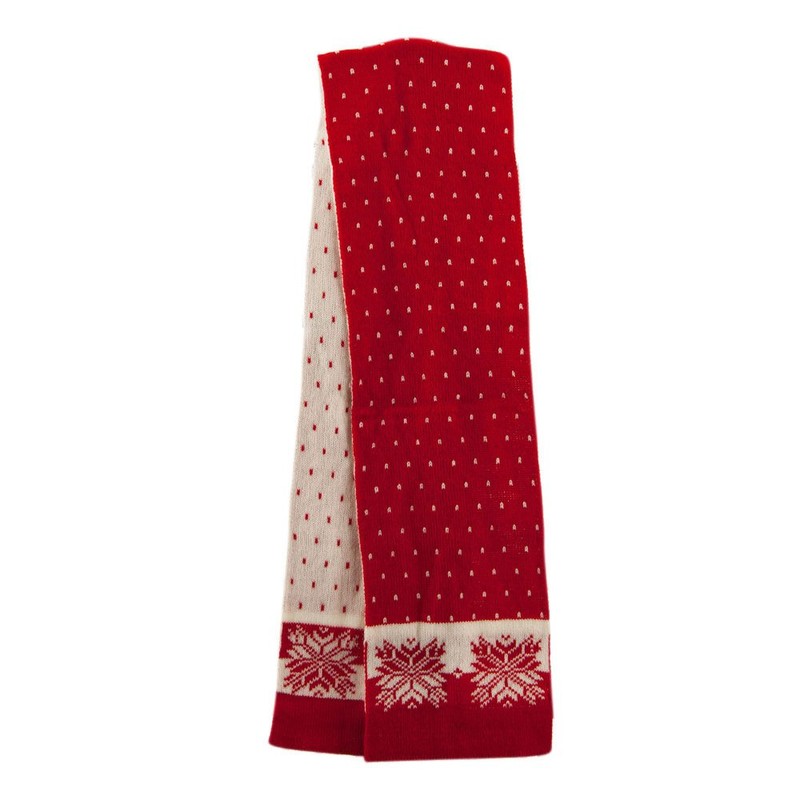 Large Snowflake Designed Scarf - Red OSFM