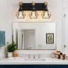 Farmhouse Vanity Light for Bathroom, 3-Light Wood Bathroom Vanity Light