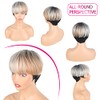 LEOSA Pelucas de Corte Pixie con Flequillo para Mujeres Negras,