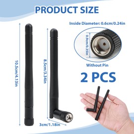 2 Pack WiFi Antenna RP-SMA WiFi Aerial 2.4GHz 5GHz 5.8GHz 3dBi MIMO Male Dual Band External Connector for WiFi Router Wireless Network Card USB Adapter Video Surveillance Monitor Desktop PC (RP-SMA)