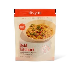Divya's Bold Kitchari, Strong & Spicy, One-Pot Ayurvedic Meal with Grains, Lentils, & Spices, Healthy & Nourishing Plant-Based Meal, Vegan, Non-GMO, Gluten Free, Organic, Single Serving 3 Pack