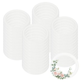 PATIKIL 48 Pcs Dream Catcher Rings, 1.8 inch Floral Macrame Plastic O Rings DIY Round Plastic Hoops for Crochet Craft Making Wall Hanging Wedding Wreath Christmas, White