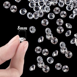 FUTUREPLUSX Fake Diamonds, 2000 PCS Mini Loose Diamonds Acrylic Crystal Confetti Vase Fillers Table Scatter Gems Crafts for Wedding Party Decor