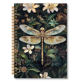 OINDADE Dragonfly Gifts Notebook Journal Dragonfly Gifts for Women Spiral Notebook, Vintage Floral Botanical Dragonflies Notebooks Gifts for Women Girls, Dragonflies School Office Supplies, 6x8.2In