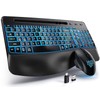 Hamile Wireless Keyboard and Mouse Combo : Ergonomic Wave Keys