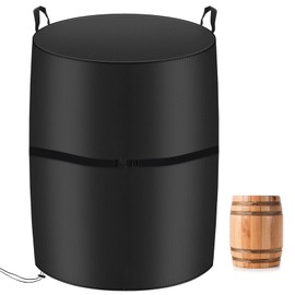 KRRRSJDJ Wooden Barrel Cover, Waterproof, Wine Barrel Protective Cover, Windproof, Wooden Wine Barrel Cover with Drawstring and Carry Handle, 420D Oxford Fabric, Anti-UV, Dustproof, Tear-Resistant (80