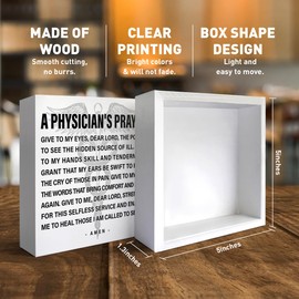 Doctor Physicians Gifts for Women Men, Doctor Appreciation Thank You Gifts DR Birthday Christmas Medical School Student Graduation Gifts, a Physicians Prayer, Medical Office Wooden Box Sign Desk Decor