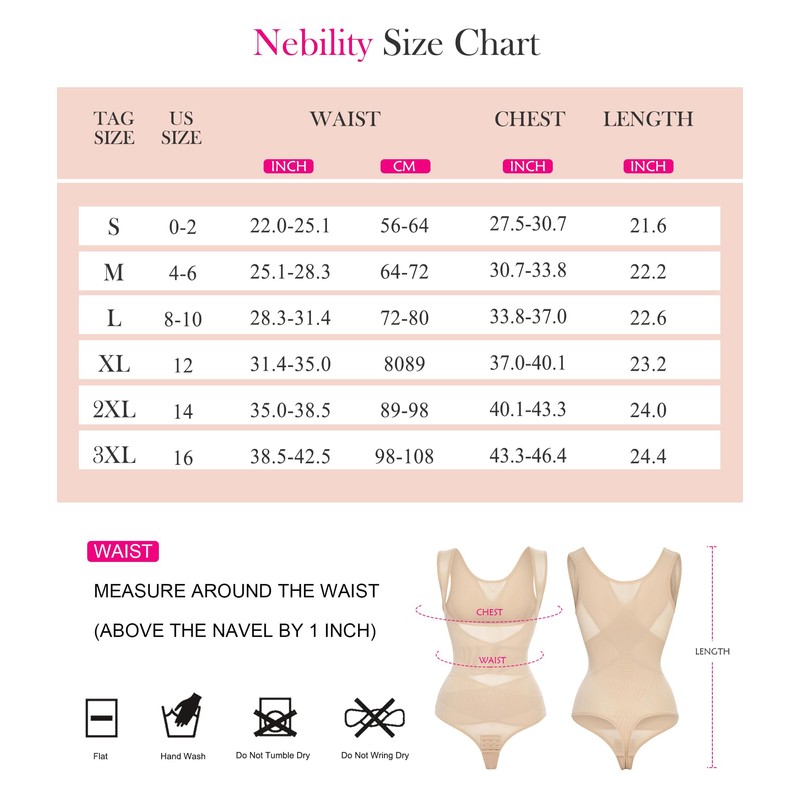 Nebility Thong Shapewear Bodysuit for Women Tummy Control Body Shaper