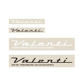 Valenti Logo Cutting Sticker 110mm/220mm Black/White (White, 220mm Wide x 40mm)