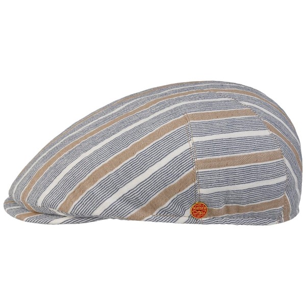 Mayser Sidney Stripes Cotton Flat Cap Peaked Cap Men's –