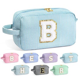 YOOLIFE Bridesmaid Proposal Gifts - Bridal Shower Gifts, Bridesmaid Gifts for Wedding Day, Maid of Honor Gifts, Bride To Be Gifts, Bachelorette Party Gift for Bride, Initial Makeup Bags for Women B