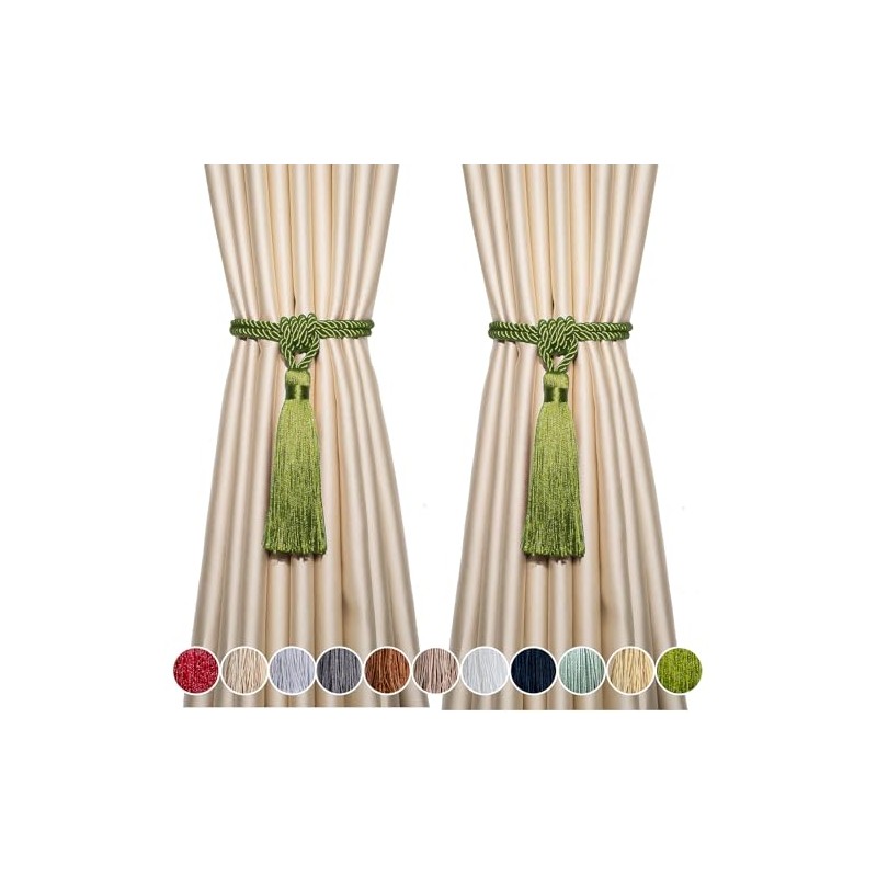 Fenghuangwu Curtain Tiebacks Tassel Tie-Backs, Rope Curtain tie Backs Handmade