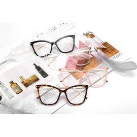 FEISEDY Oversized Cat Eye Glasses Frame with Clear Lenses Eyewear for Women B2460