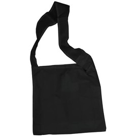 MYSUPOT Reusable Shopping Tote Bag, 14 x 15 inches, Black, with Card Pocket, 38-inch Strap