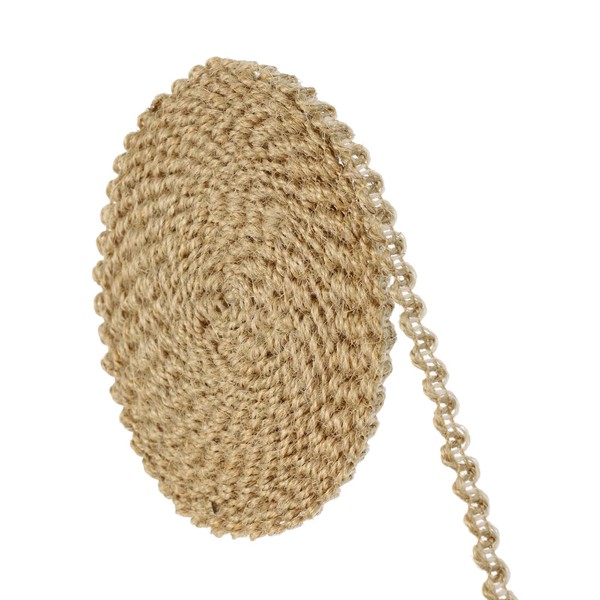 sourcing map 10 Yards 0.3 inch Burlap Ribbon Natural Jute