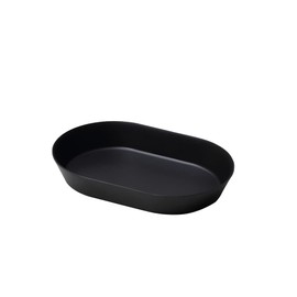 ideaco Oval Deep Plate, 9.4 inches (24 cm), Black, usumono 24 oval